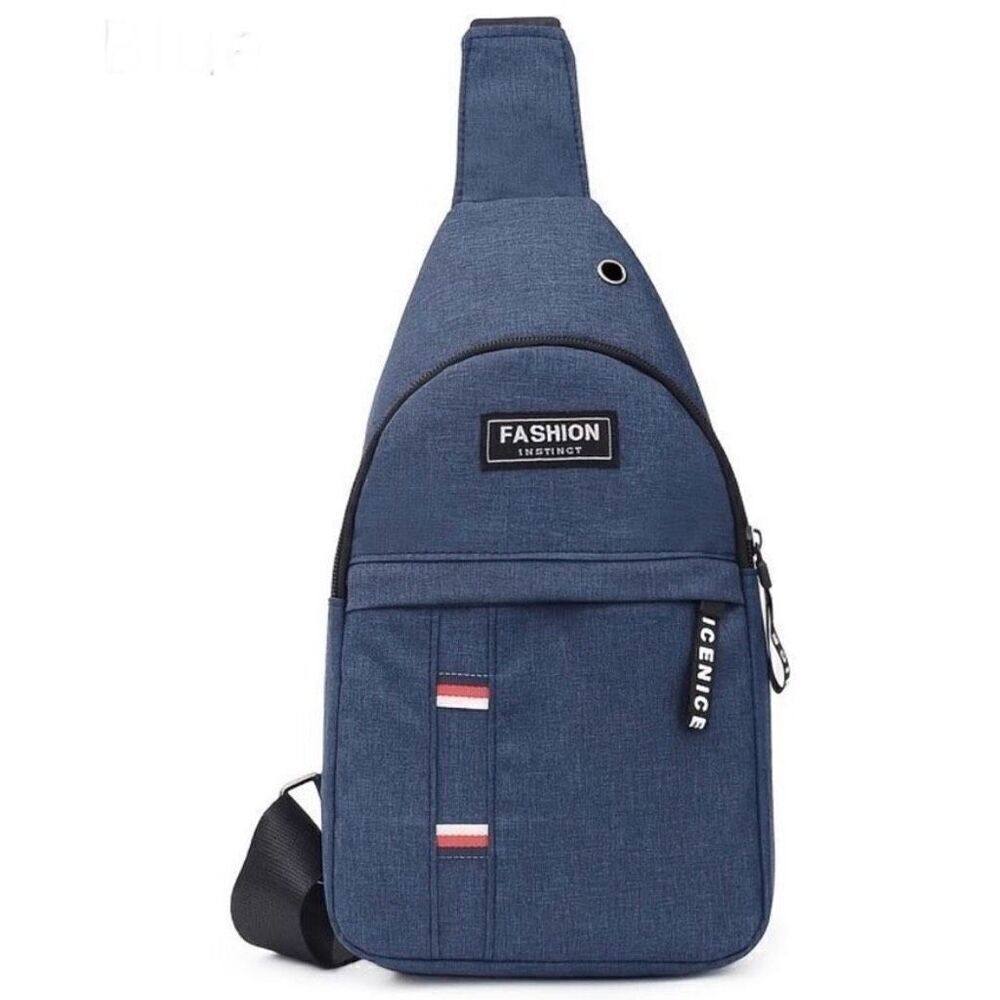 NWT FASHION One Shoulder Sling Slant Cross Chest Men Women Unisex Denim Blue Bag